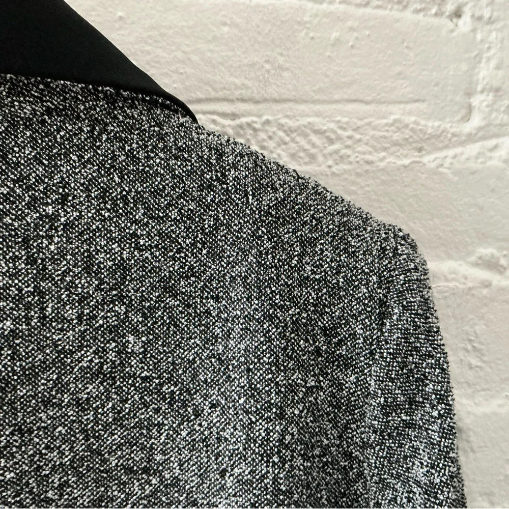 Vintage BFA Classics Blazer Jacket Black Gray Tweed Womens 14 Career Dressy - Picture 11 of 16